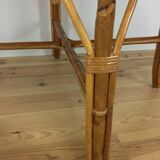 Round dining table 4 people rattan