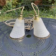 Vintage 1950s granite glass globe lamp