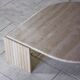 Travertine coffee table "Eye" or "drop" by Roche Bobois, 1980