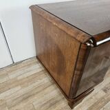 1930s oak open desk with drawers