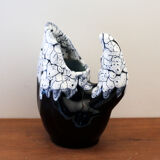 Black and white ceramic pitcher