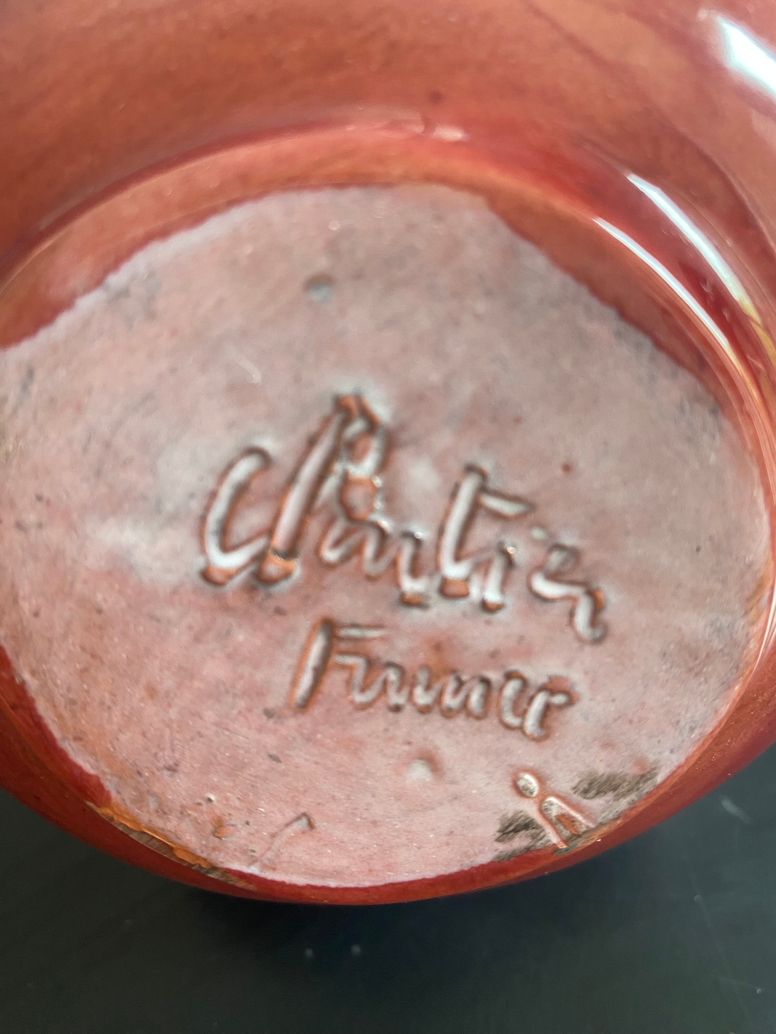 Glazed ceramic ball vase by Jean and Robert Cloutier 1950-1960