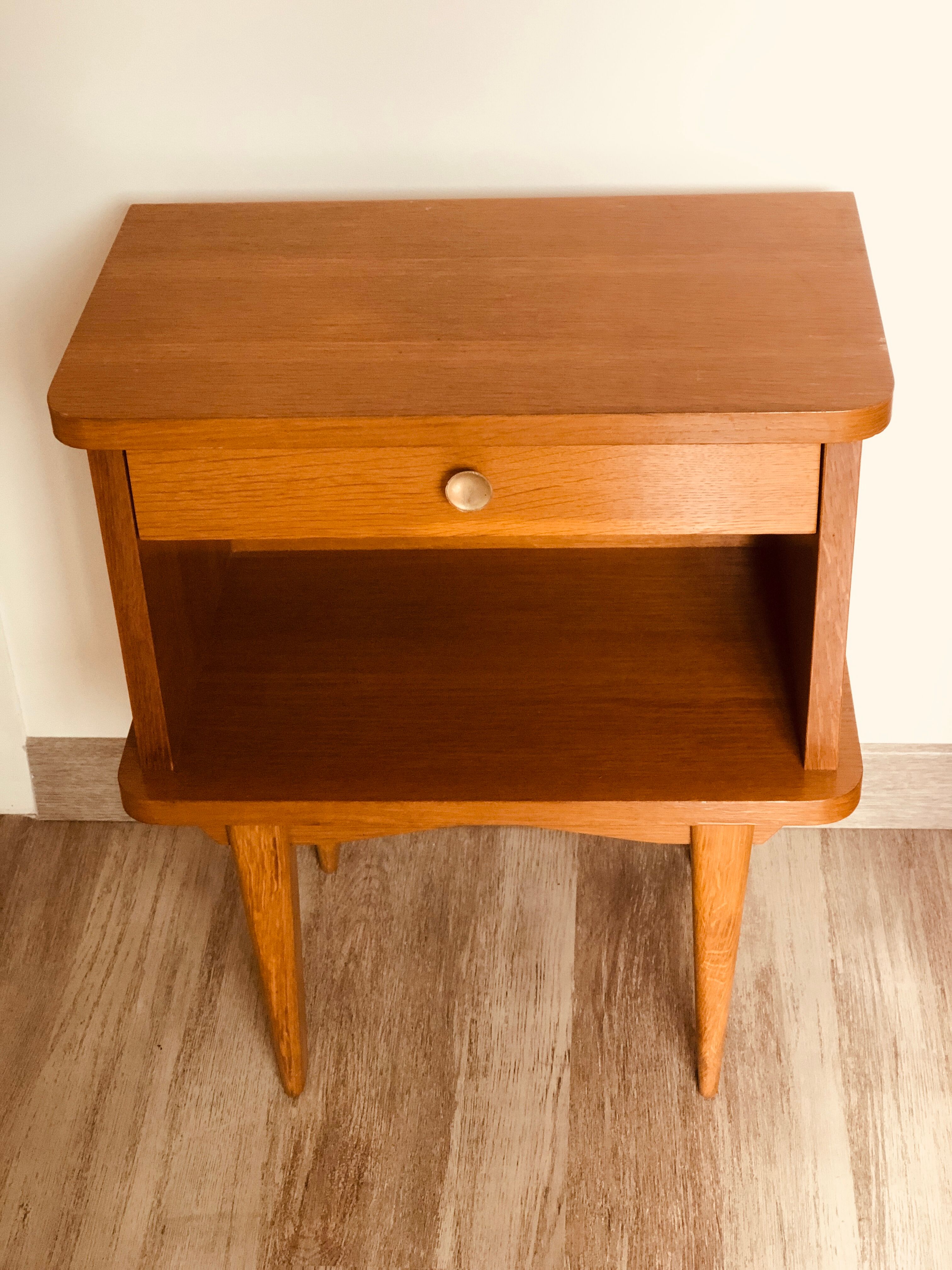 Vintage wooden bedside table