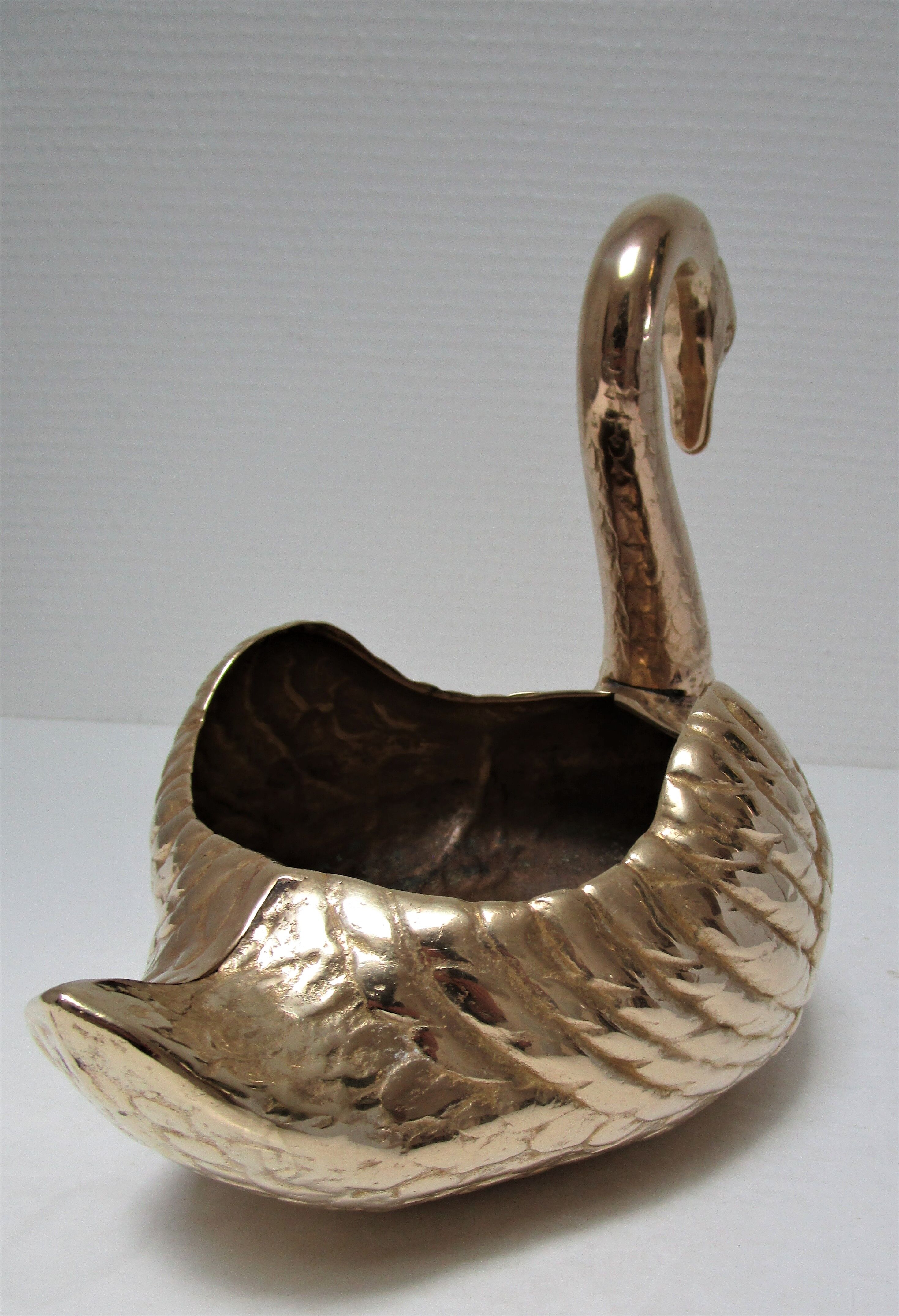 cache brass pot zoomorphic vintage swan