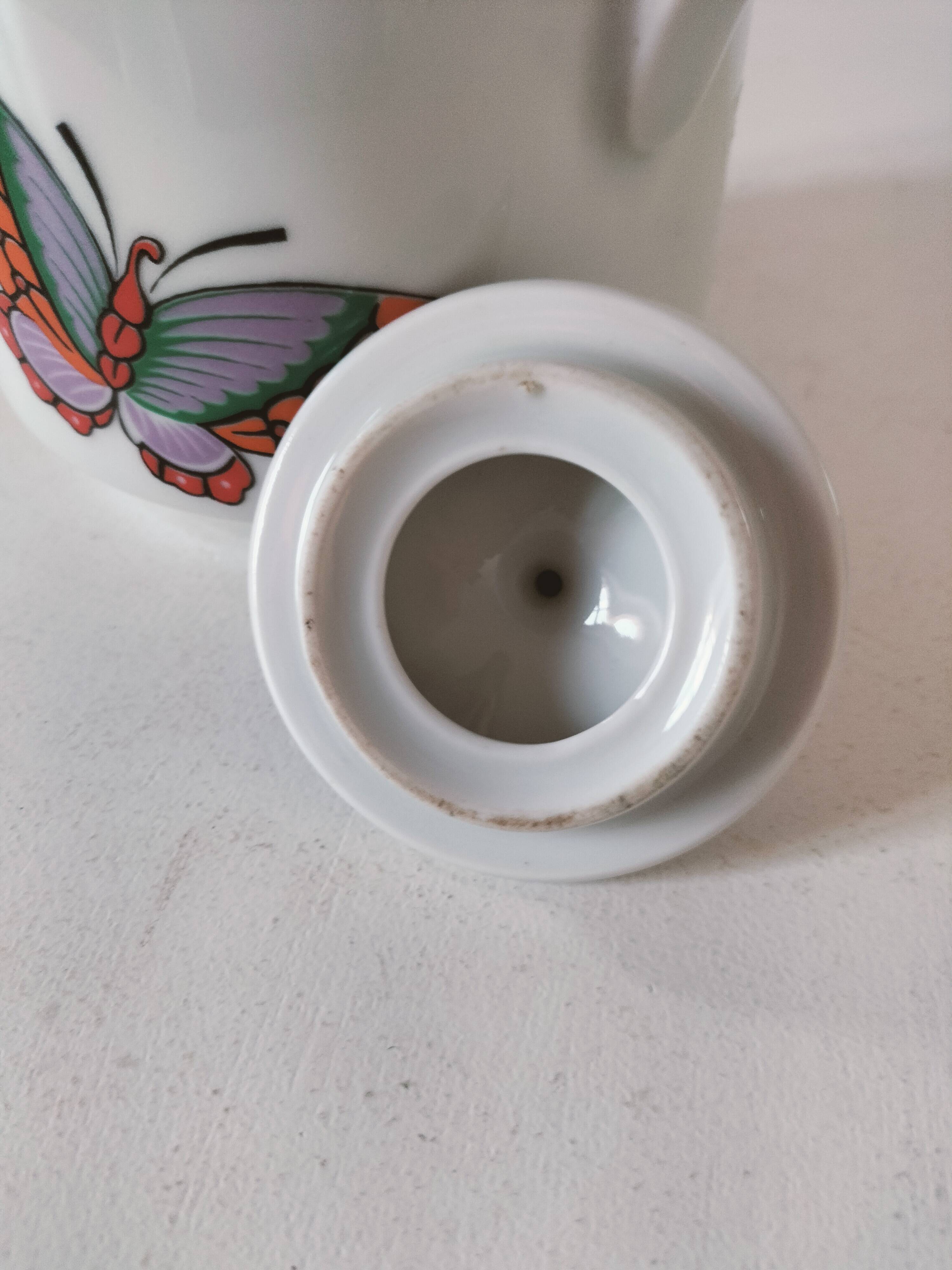 Vintage Wunsiedel Bavaria Porcelain coffee pot – butterfly motifs