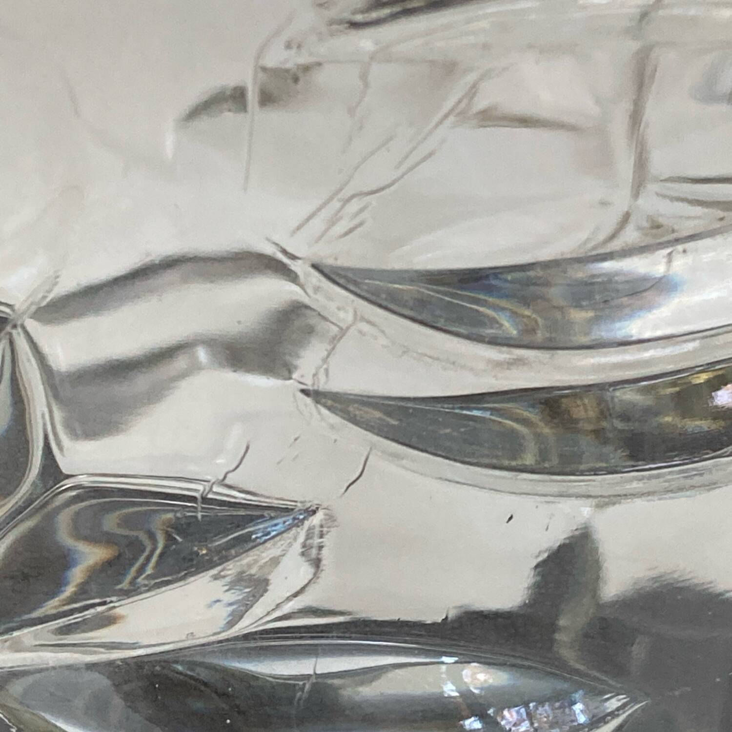 Large vintage 70s glass vase, Italian work