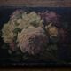 Tableau 19e roses du jardin fleurs huile sur bois