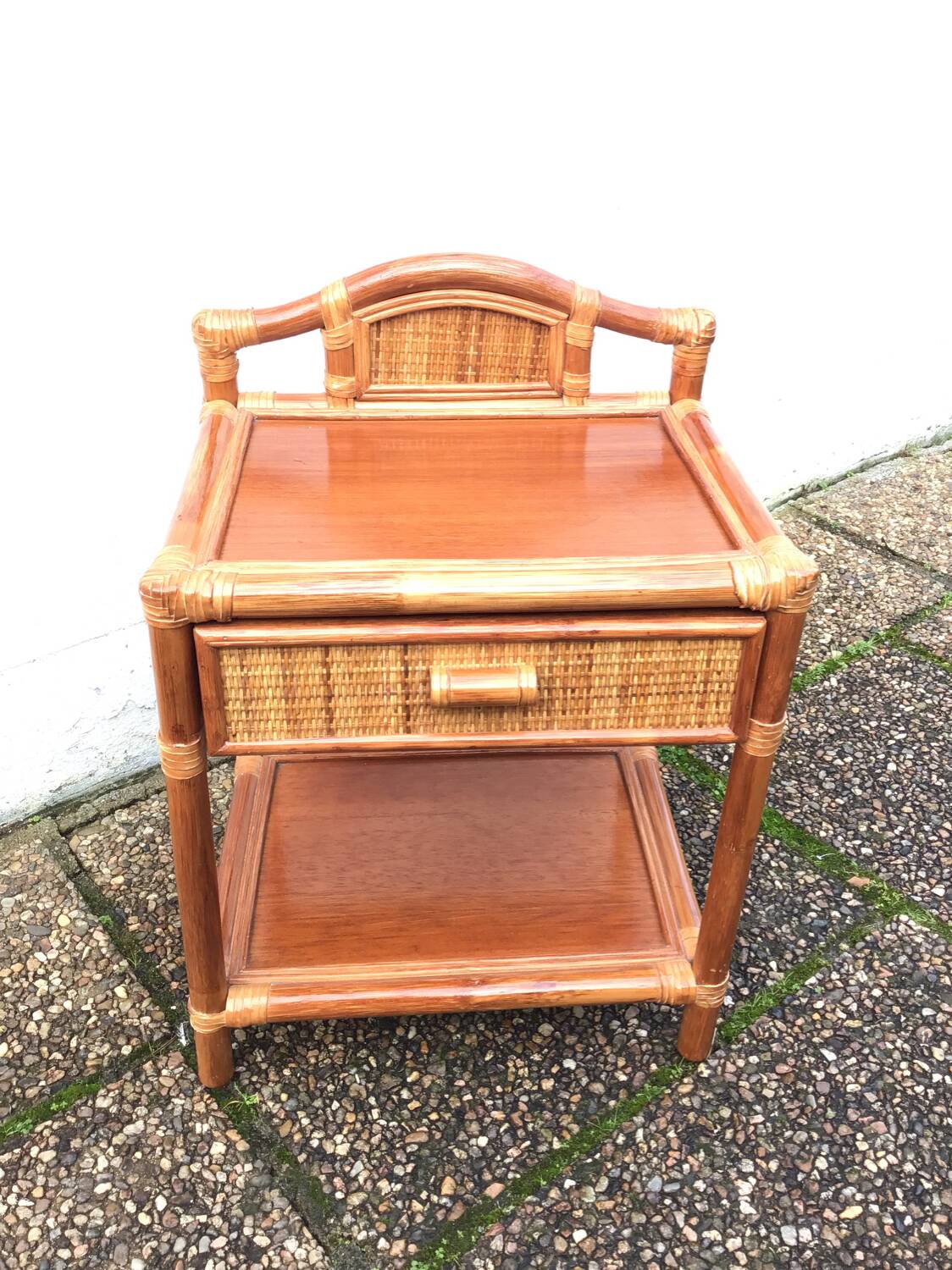 Rattan bedside