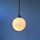 Pair of old vintage round opaline pendants