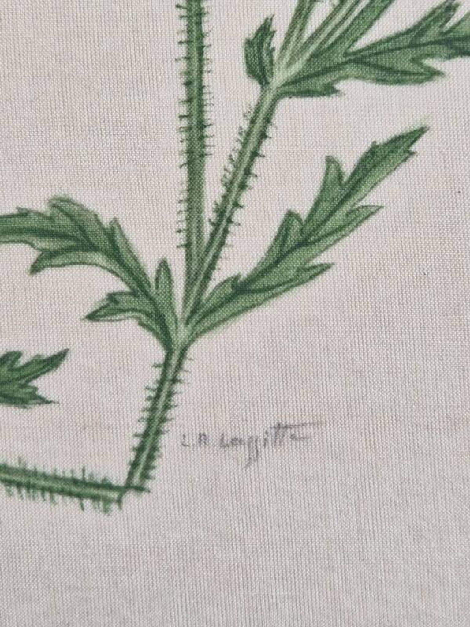 La Roche Laffitte (Born in 1943) - Watercolour drawing on silk - Poppies