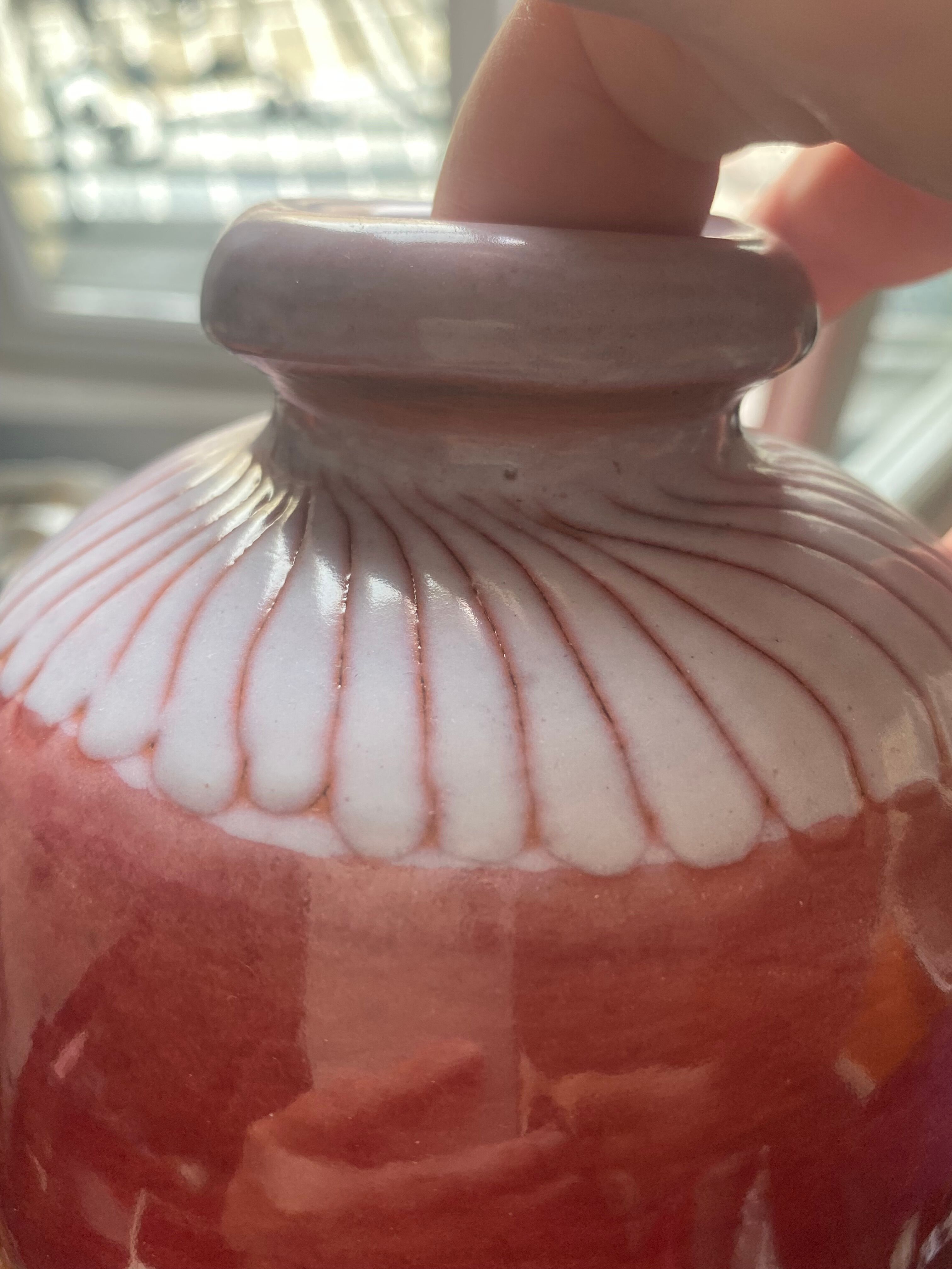 Glazed ceramic ball vase by Jean and Robert Cloutier 1950-1960