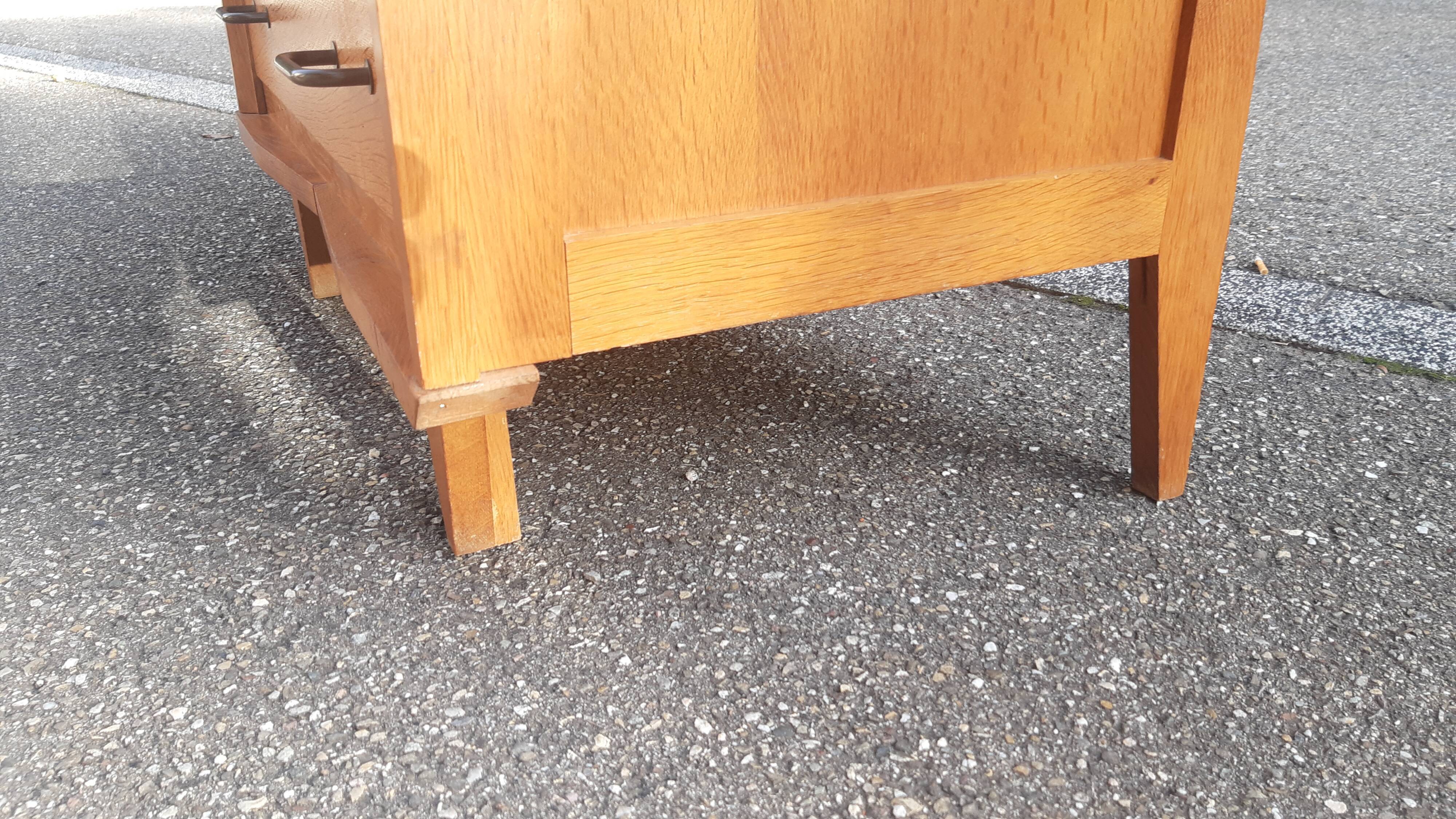 Vintage chest of drawers gilded oak 1950