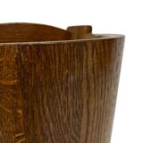 Vintage dark oak umbrella stand basket storage design 60s minimalist design