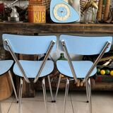 Set of 4 blue Formica chairs