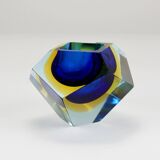 Faceted diamond caviar bowl Mandruzzato Sommerso, Murano glass, Italy, 1960s