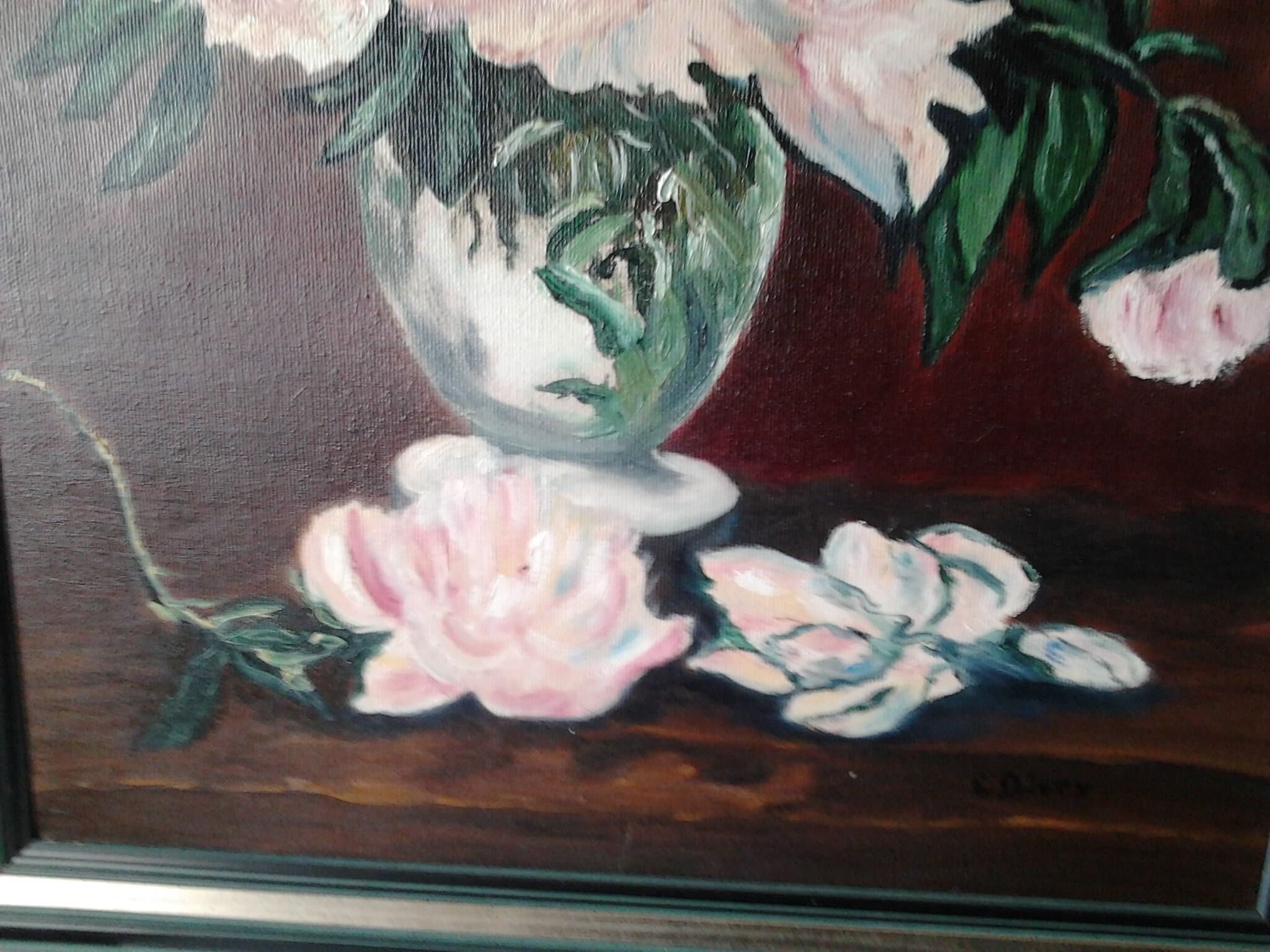 Tableau peinture a l'huile signé