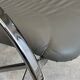 Pair of Souvignet armchairs, grey leather, chrome, 1980.