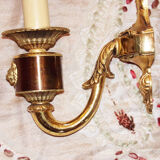 2 old brass wall sconces