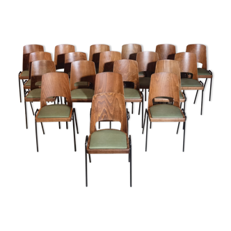 Lot of 19 chairs Baumann Manhattan skai green