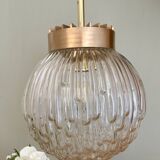 Vintage XL globe pendant light in molded glass