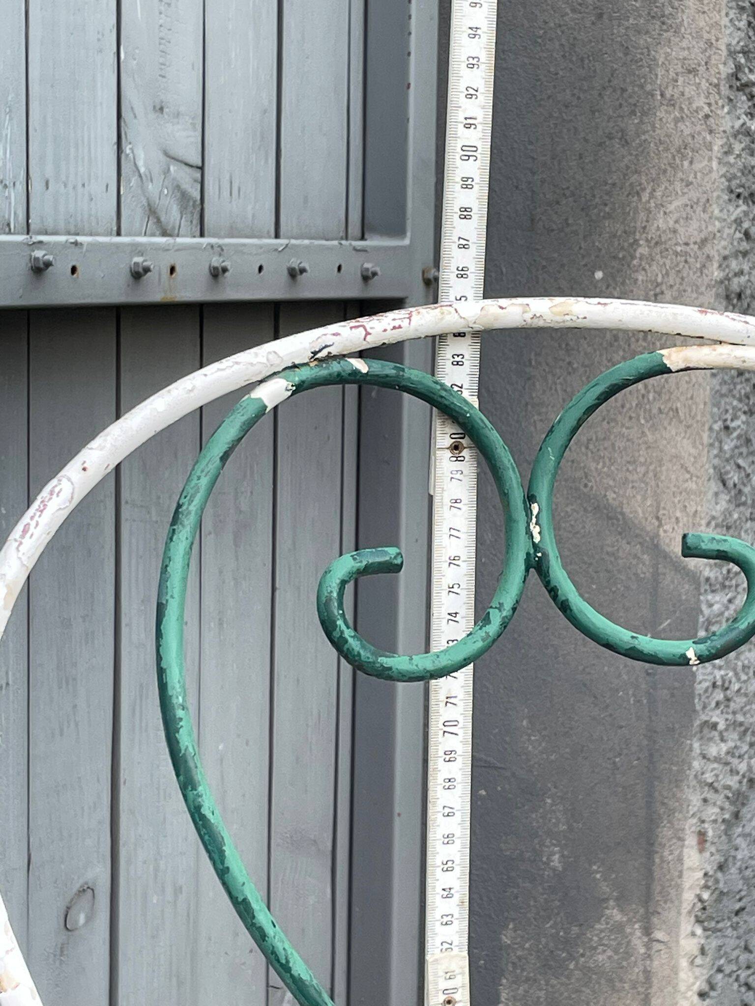 pair of antique wrought iron garden chairs