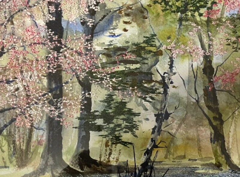 Watercolor ann dunbar "spring orchard" 30x40 cm