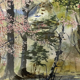 Watercolor ann dunbar "spring orchard" 30x40 cm