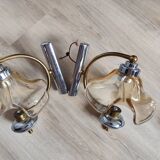 Pair of vintage tulip wall lights from the 70s
