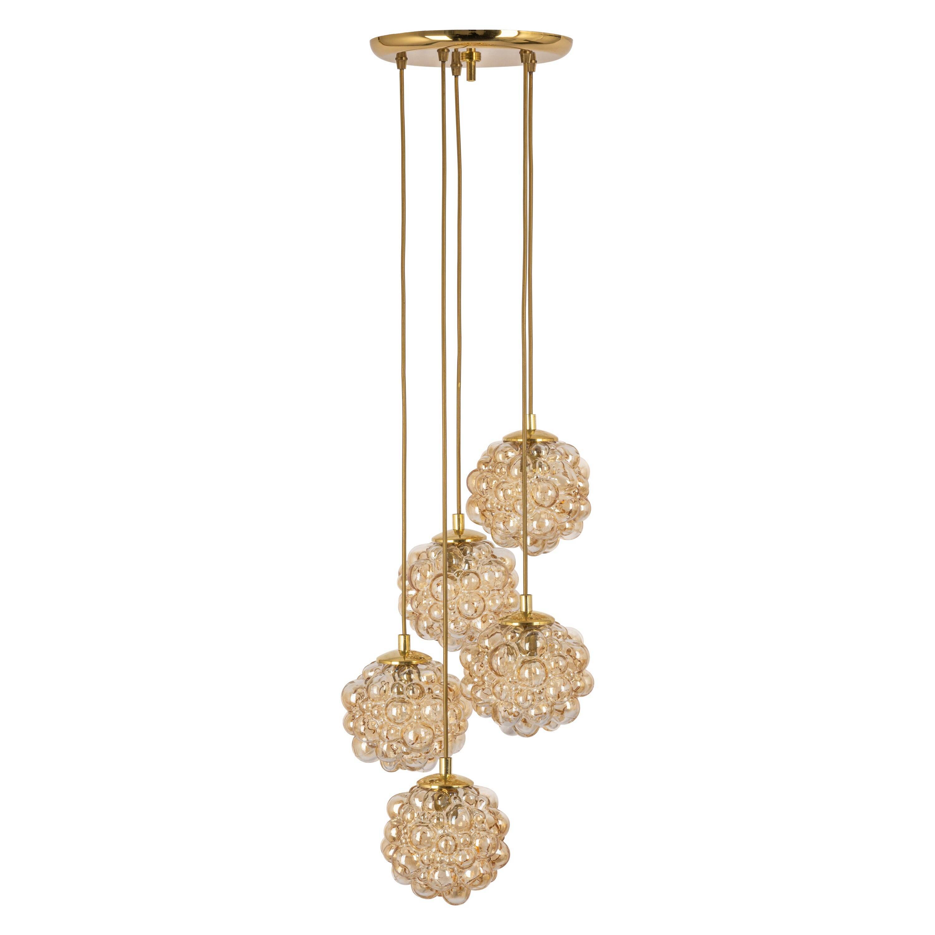 Grand cascading bubble glass chandelier Limburg, Germany, 1970s.