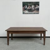 Solid walnut farmhouse table with spindle legs