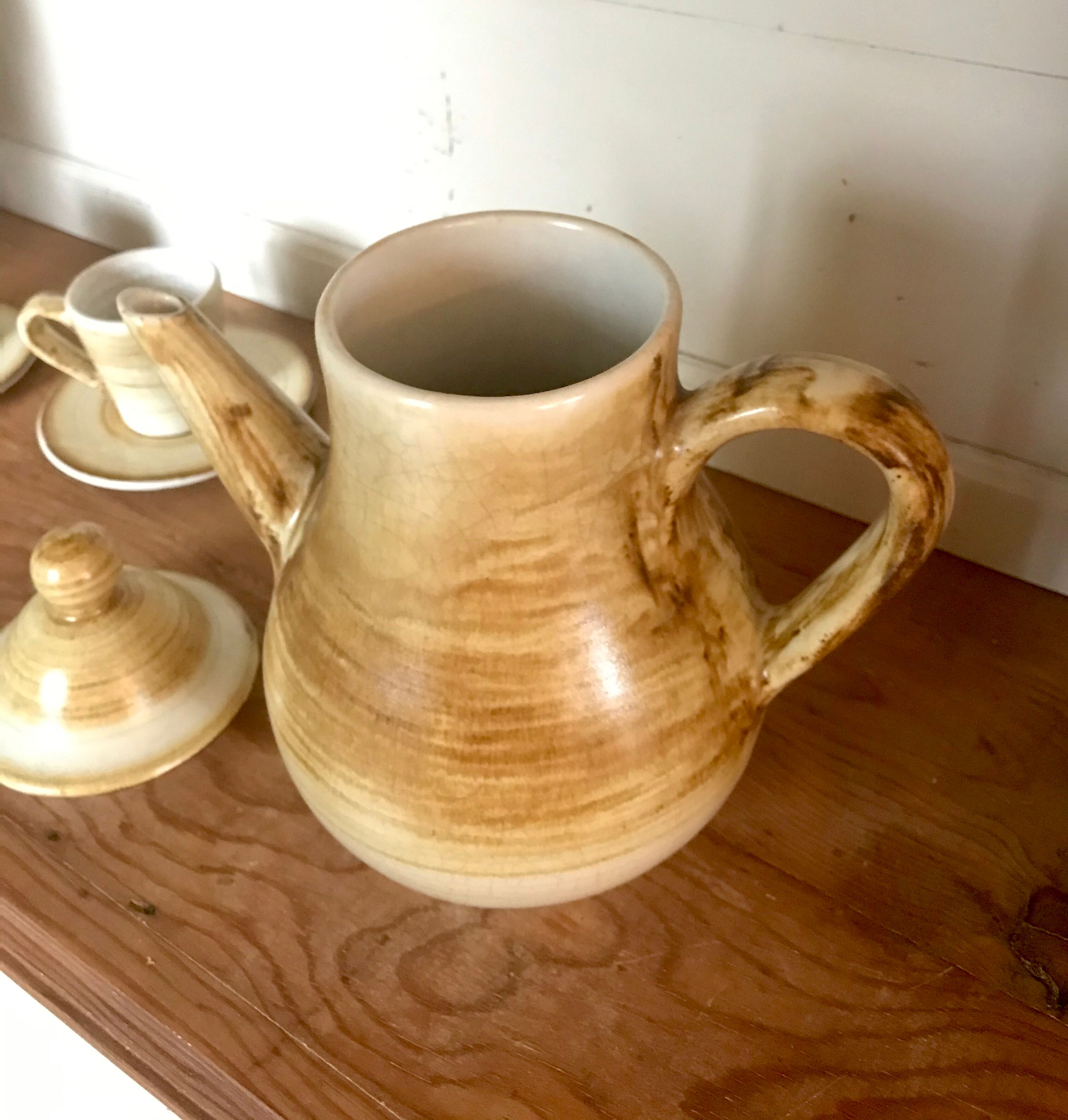 Vintage Longchamp sandstone coffee maker