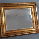 Old mirror beveled frame louis xvi style gilded stucco wood 58x48,5 cm sb