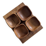 Vintage wooden aperitif tray