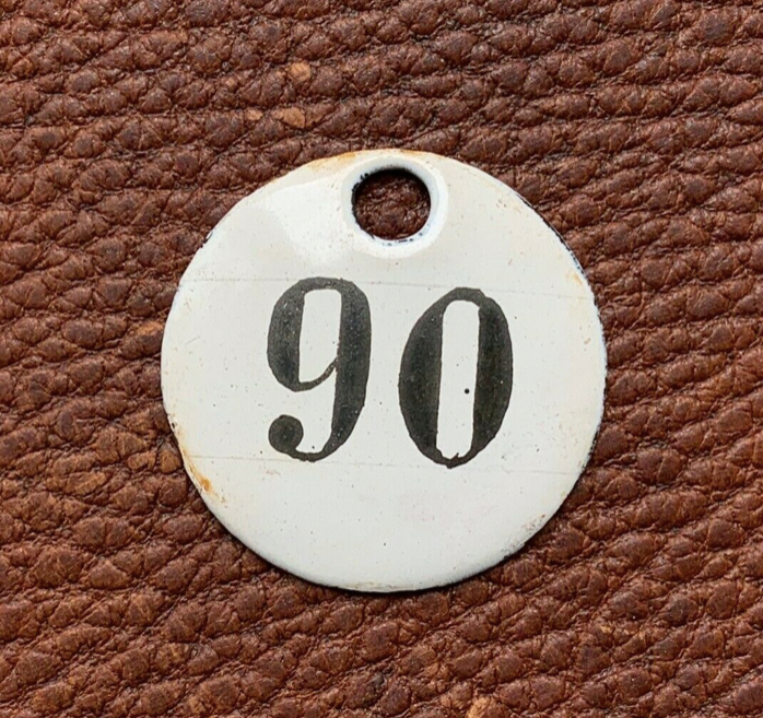 Vintage Enamel Train Seat Numbers from Europe Lucky Number House Number Room