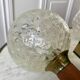 Pair of wall sconces balls in blown glass, metal and teak style 50s