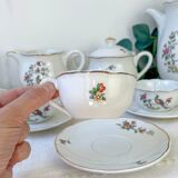 Service à thé vintage Digoin Sarreguemines – Modèle Corde – Motif Oiseau de Paradis