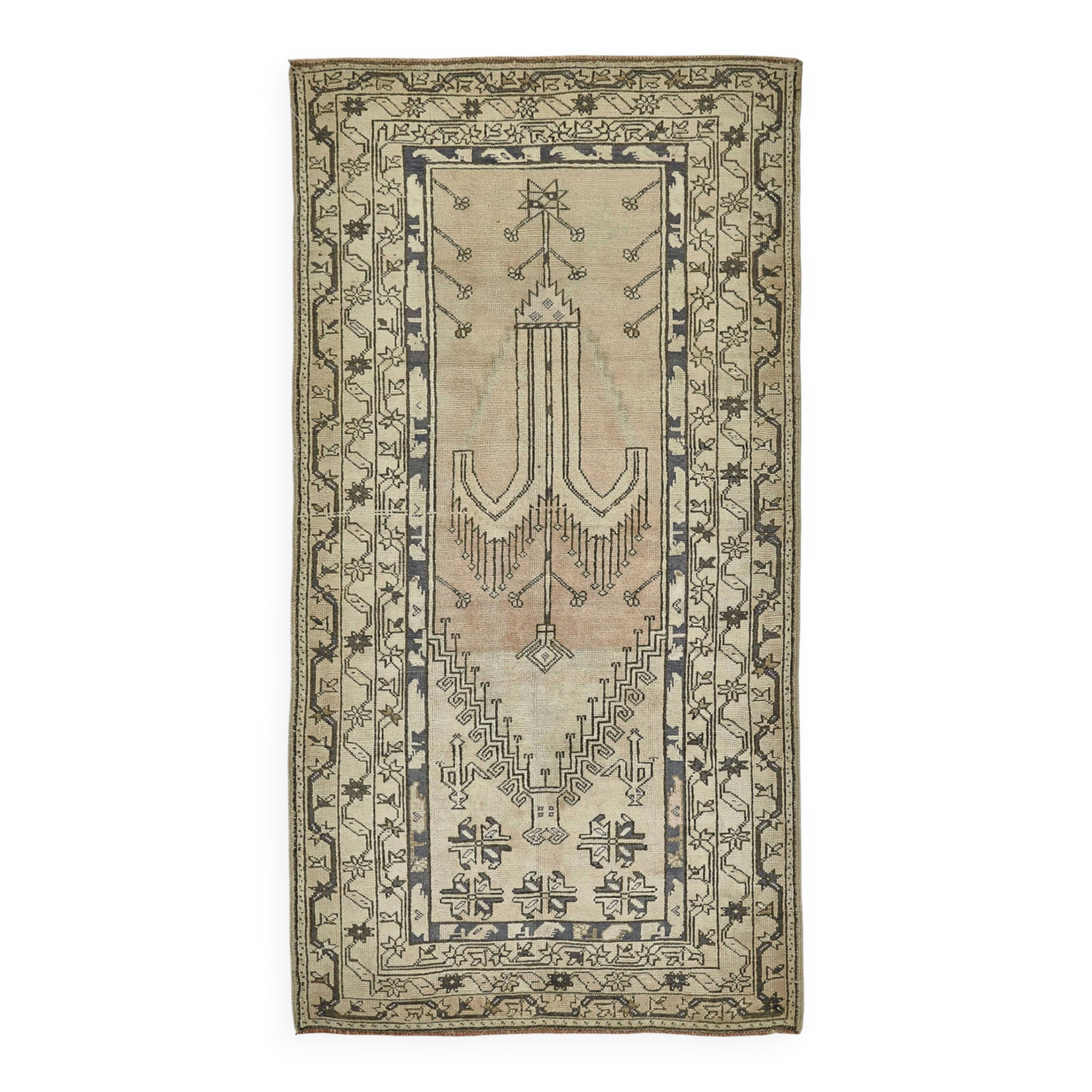 Turkish Vintage Anatolian Rug 104 cm x 195 cm