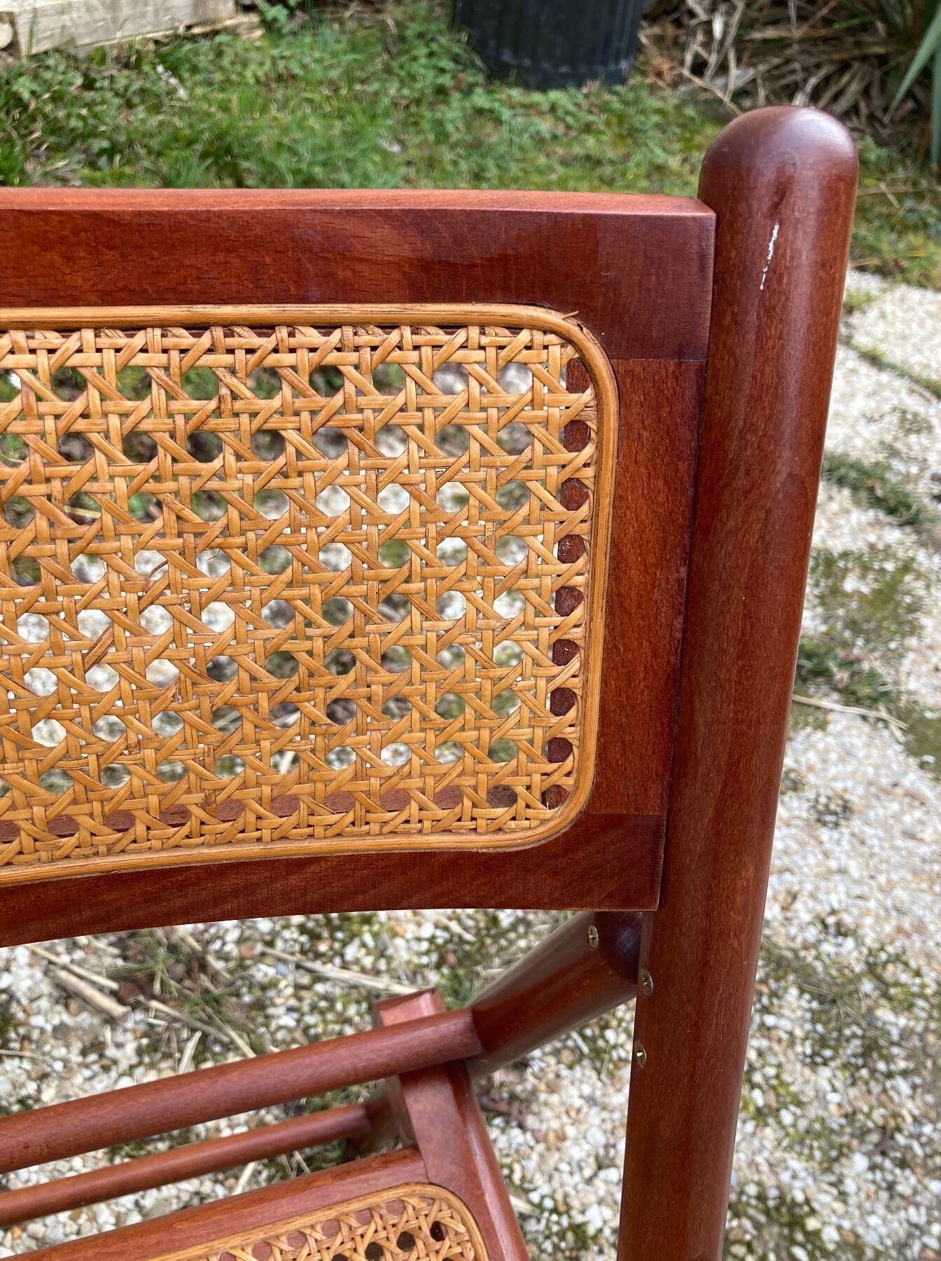 Pair of Italian folding chairs in vintage canning