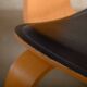 Charles & Ray Eames DCW Ash dining chair with Dark Brown Leather seat for Vitra