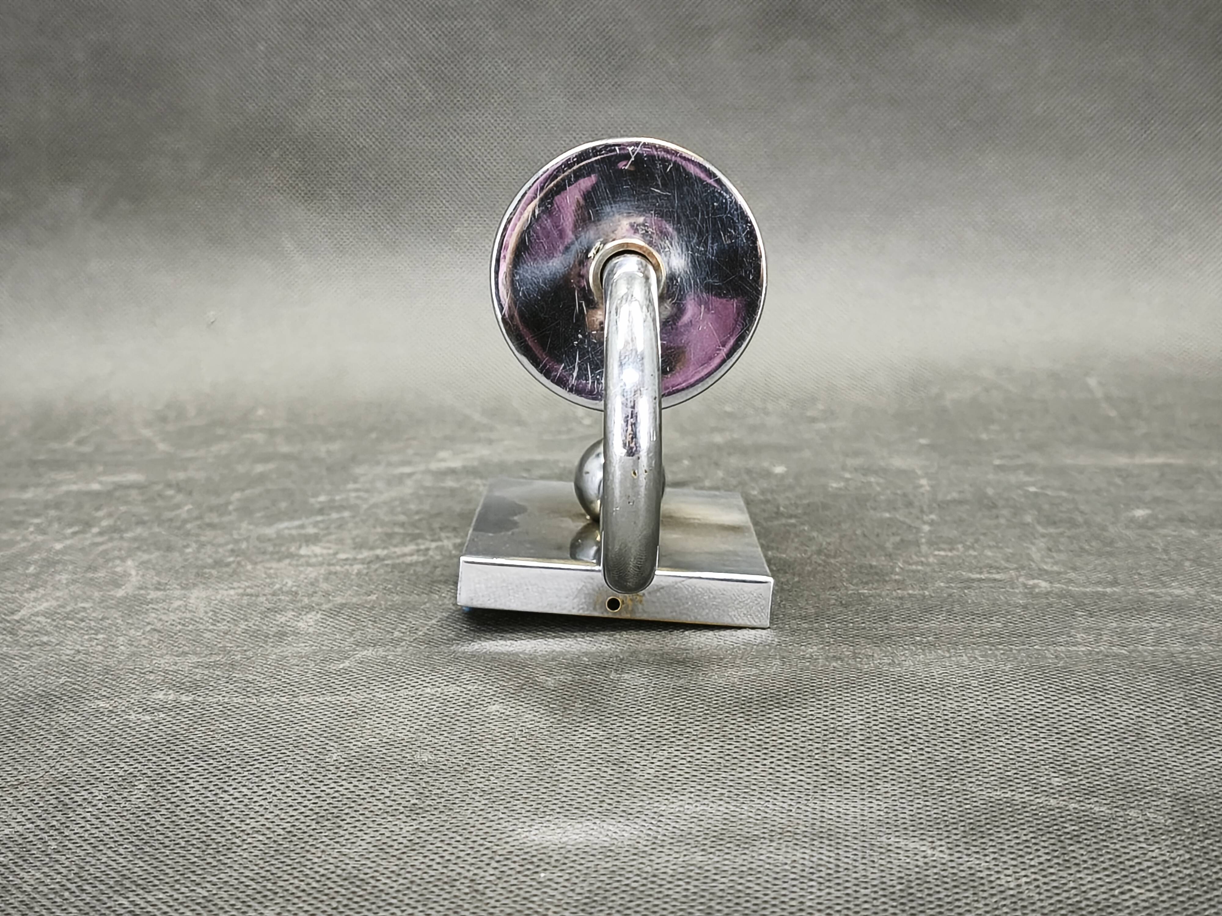 Czech Art Deco Chrome and Champagne Glass Wall Light, 1930s