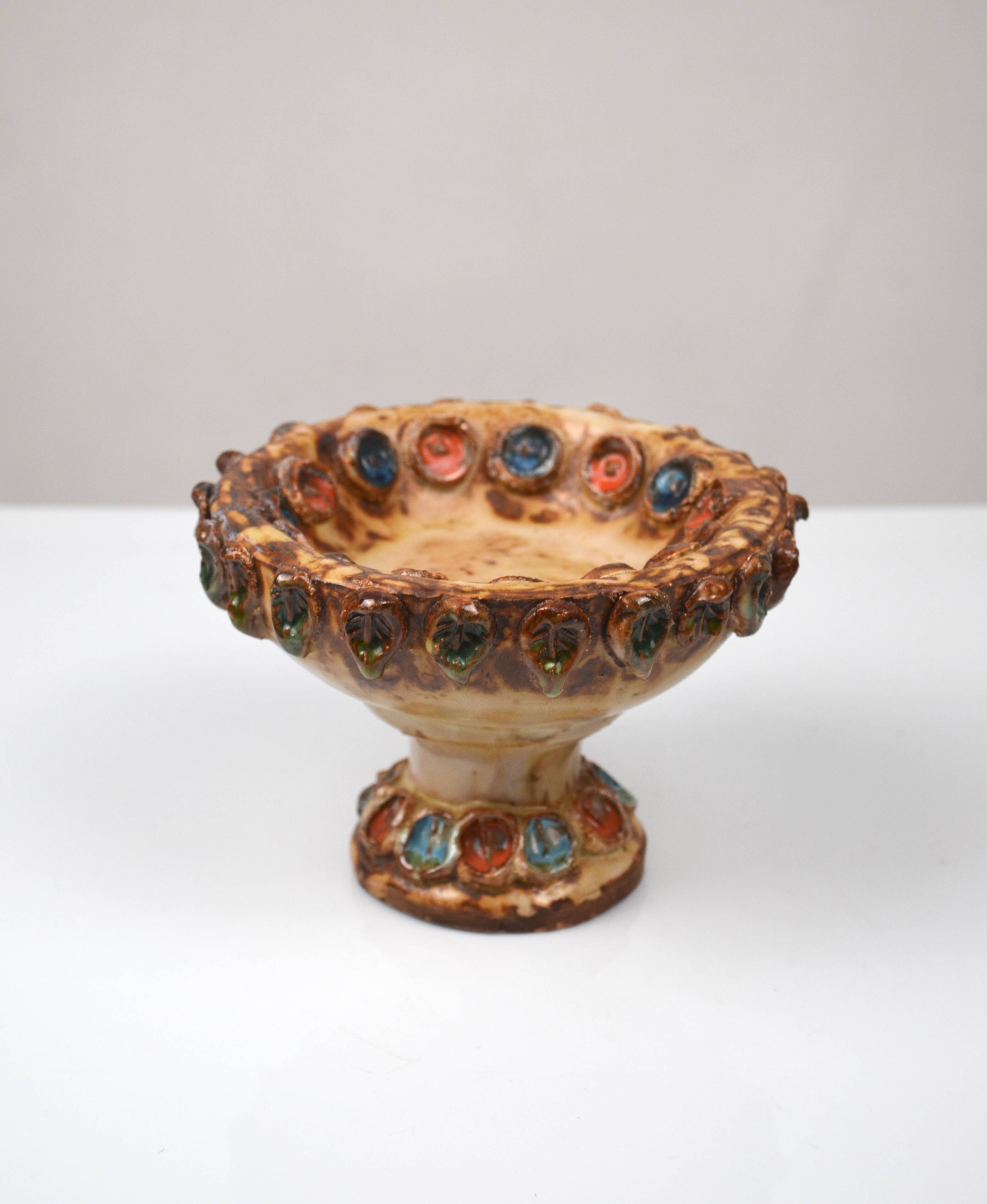 Glazed ceramic bowl, La Roue, 1960s