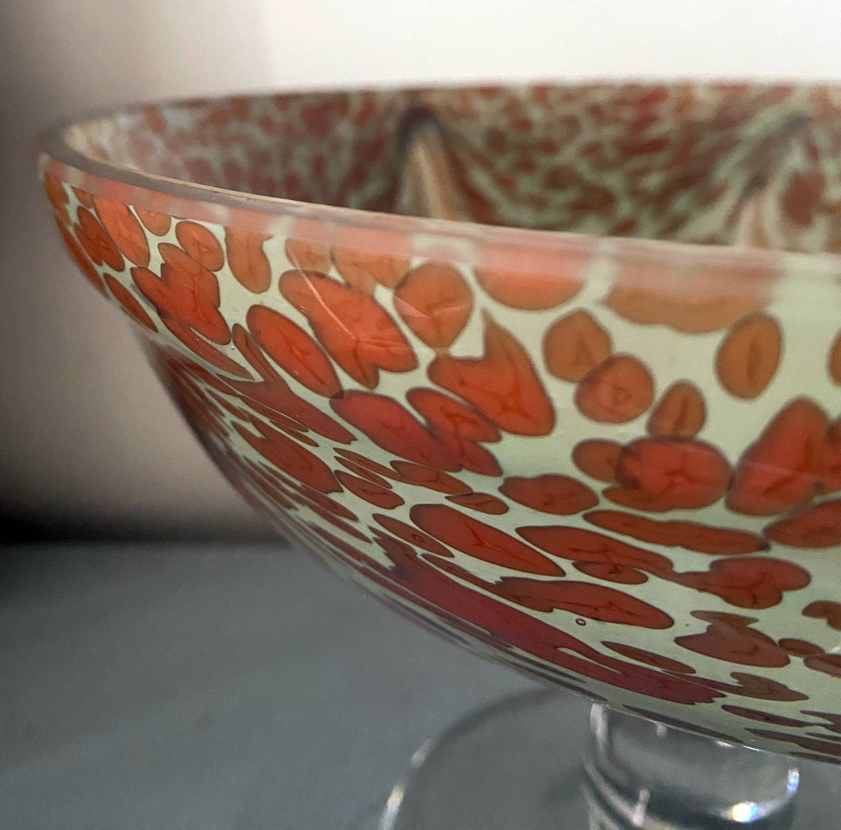 Fruit bowl in clichy blown glass paste