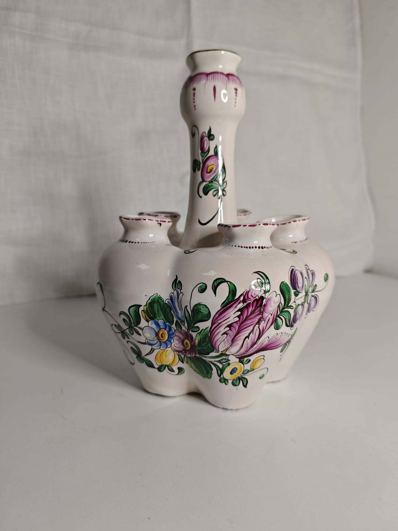Tulip vase for 6 flowers - Lunéville decoration