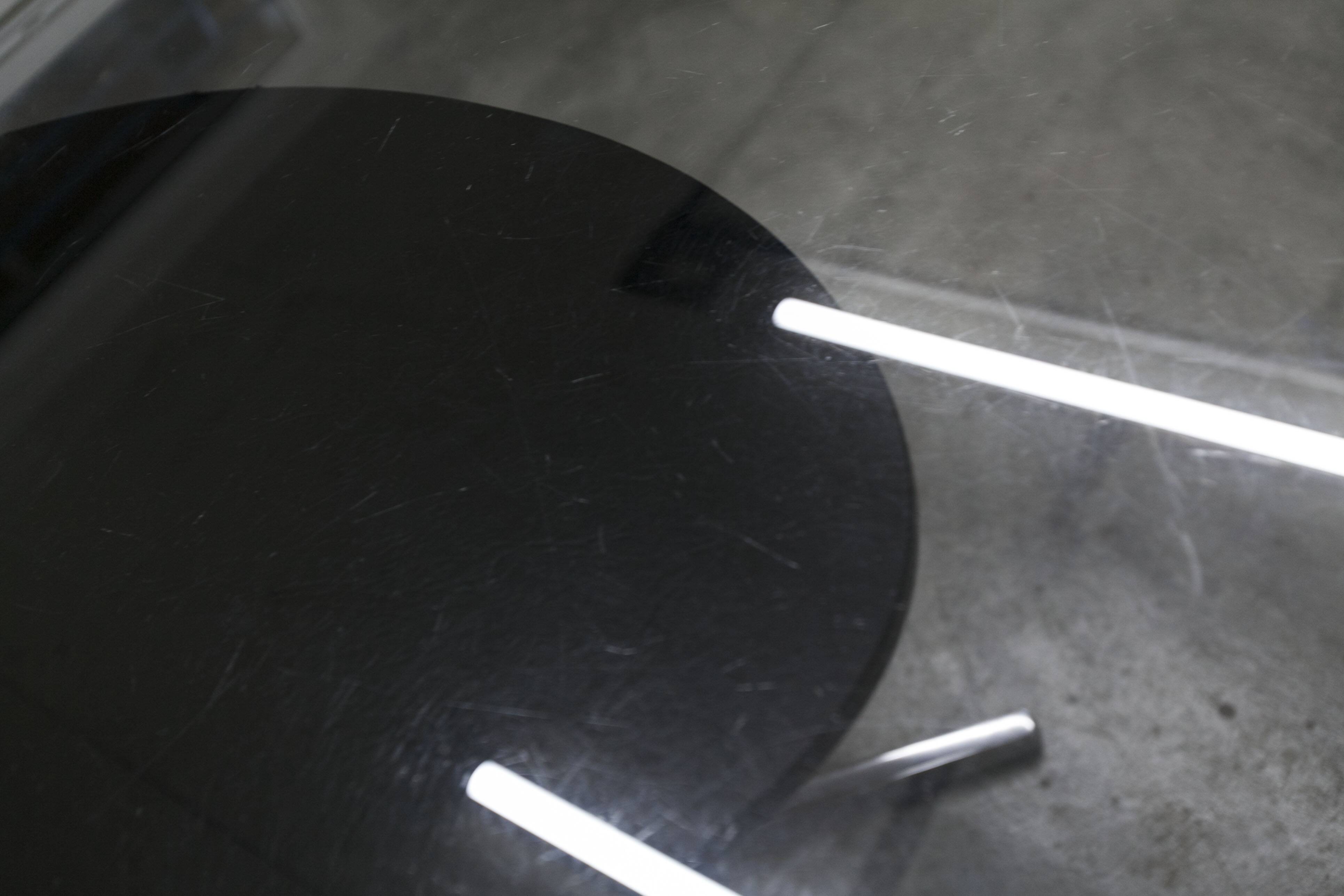 Roche Bobois oval table 1970 smoked glass chrome legs 152x117 cm