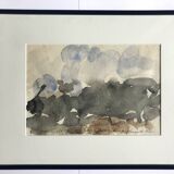 Paul BUTTI, The scrubland below Nîmes 1986. Watercolor on paper