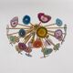 Italian-designed "Sputnik" Ceiling Lamp with Agate Stone Sections and Brass