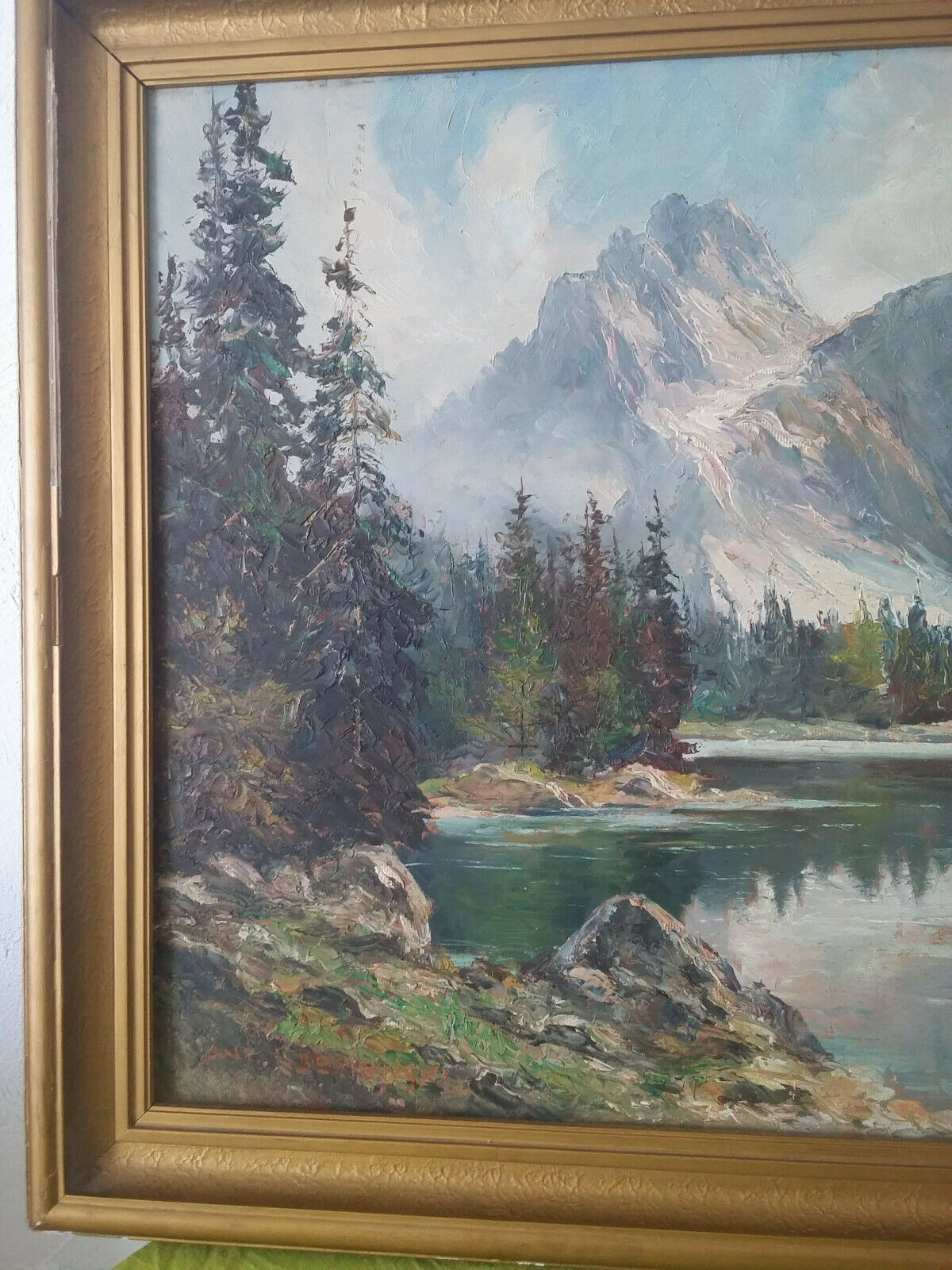 Oil on canvas signed 91 cm x 71 cm