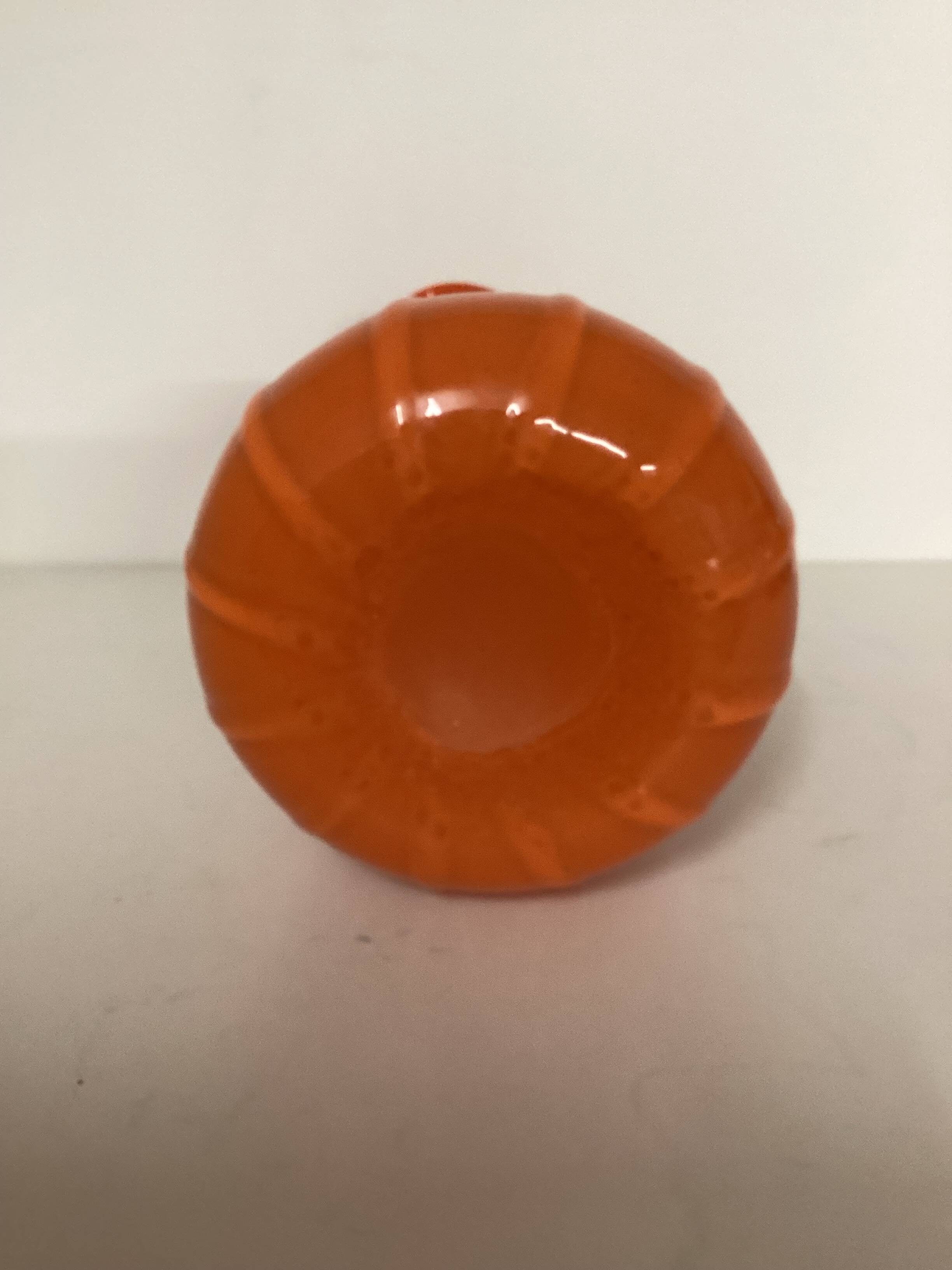 Orange blown glass vase, vintage 70s