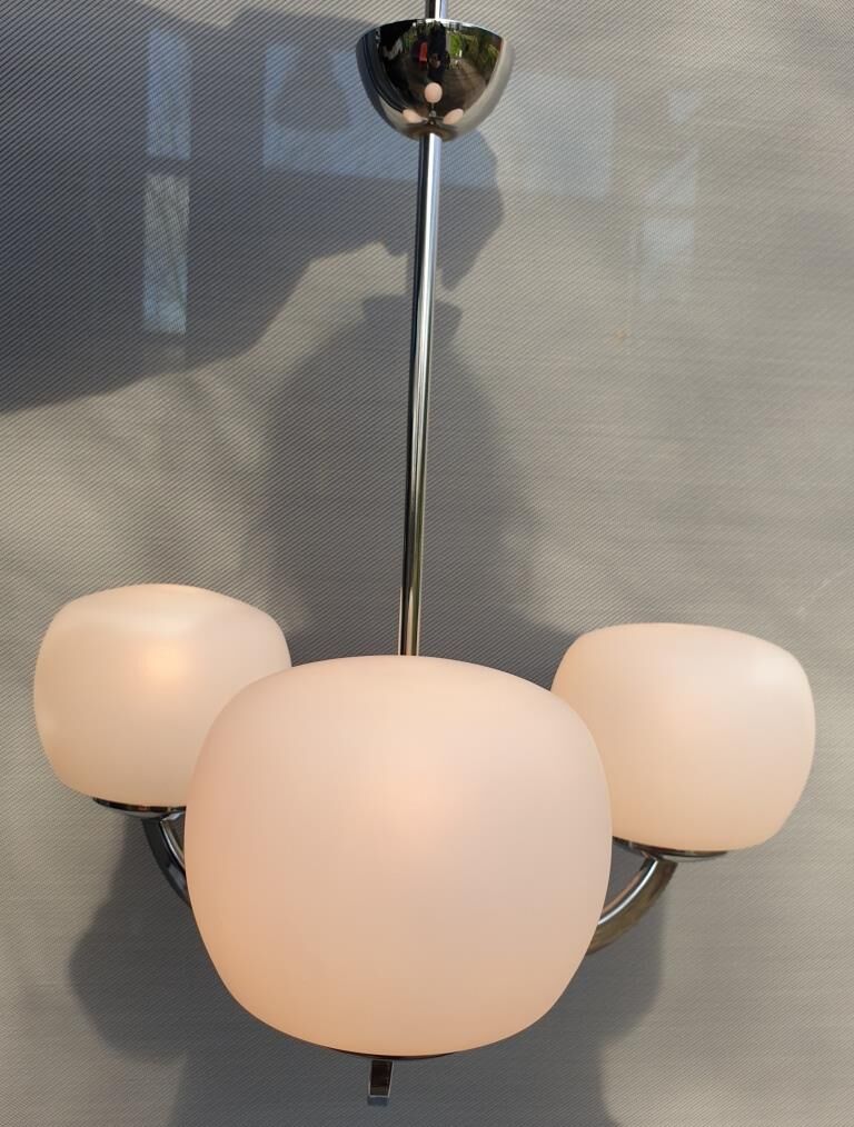 Sputnik 1970 triplet globes opal glass