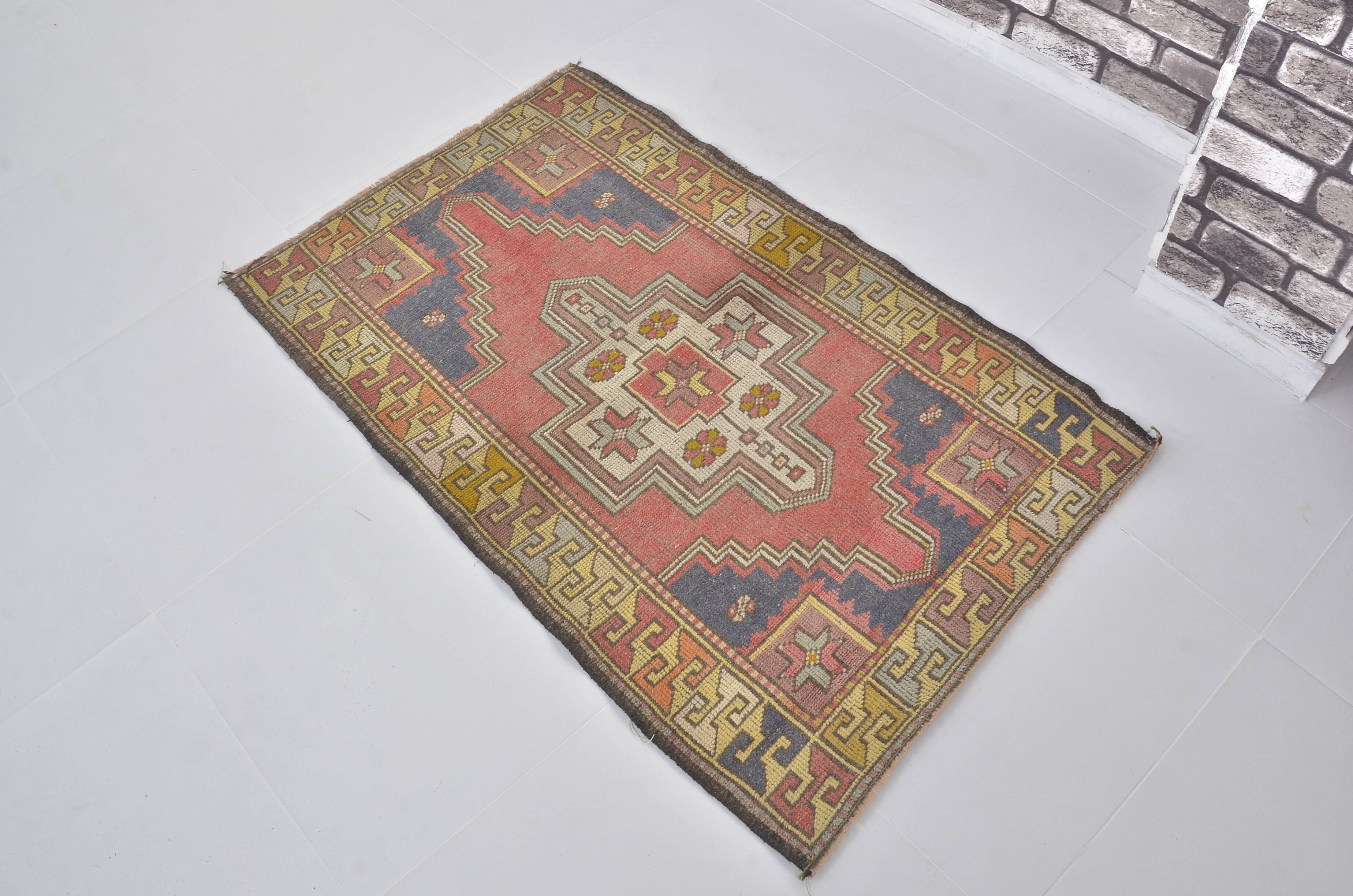 Tapis Oushak rouge et bleu sku 2451